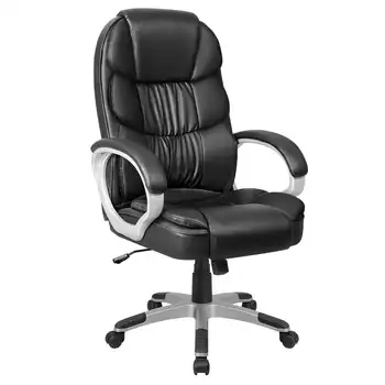 Кресло руководителя Vineego с высокой спинкой Офисное кресло бизнес-менеджера из искусственной кожи, регулируемое эргономичное вращающееся рабочее кресло с