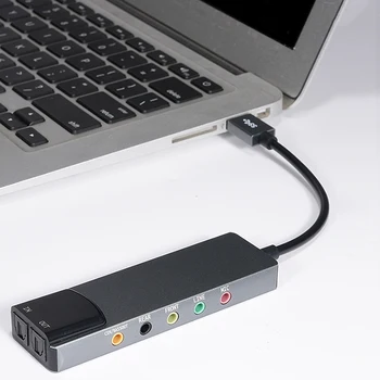 Разъем для внешней звуковой карты USB 7.1 Профессиональный оптический аудиоадаптер 5.1 Наушники Micphone Конвертер звуковой карты для портативных ПК