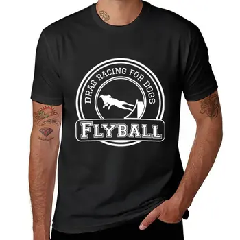 Новая футболка flyball drag Racing dogs, футболки больших размеров, мужская одежда с аниме
