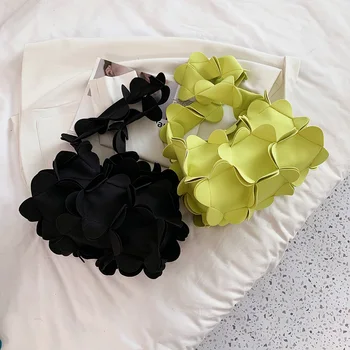Женские модные сумки 3D цветок Женская портативная сумка через плечо из искусственной кожи Темперамент Изысканный подарок на День рождения Поход по магазинам Вечеринка