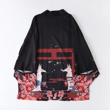 Традиционное кимоно Хаори, рубашка Самурая с принтом Карпа, одежда для женщин, мужчин, Кимоно, Кардиган, Японское аниме, Азиатская уличная одежда, Летнее пальто
