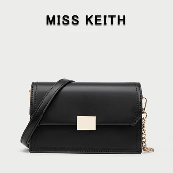2023 Новая модная женская сумка через плечо с золотой пряжкой, простая стильная Черная женская сумка-мессенджер, женская повседневная сумка с золотой цепочкой, мини-сумка