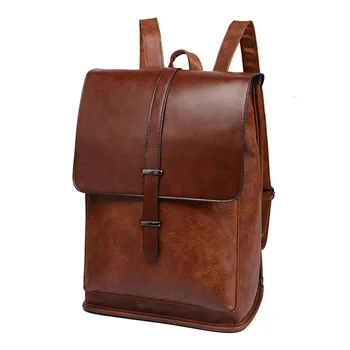 Горячий винтажный Рюкзак для ноутбука, Мужская деловая сумка, Модные Мужские Кожаные рюкзаки для путешествий, Высококачественные Мужские школьные сумки для колледжа