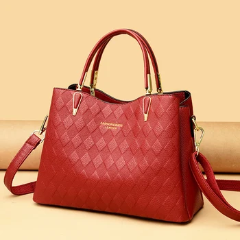 Высококачественные кожаные сумки через плечо для женщин, кошельки и сумки большой емкости, роскошные дизайнерские женские повседневные сумки-тоут