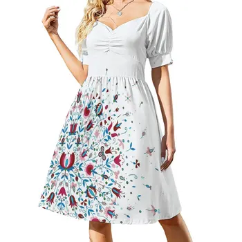 Новое польское платье без рукавов с народным цветочным узором, женская одежда, женское платье, Женская летняя юбка, свободное летнее платье