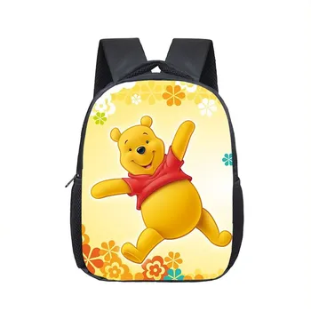 12-дюймовые школьные сумки Disney с Винни-Пухом для детей из детского сада, школьный рюкзак для девочек и мальчиков, мультяшные рюкзаки