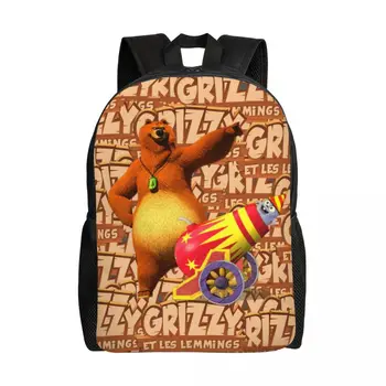 Новый рюкзак Grizzy The Lemmings Favorite Collection для мужчин и женщин, базовая сумка для книг для колледжа, школьные сумки с героями мультфильмов и аниме