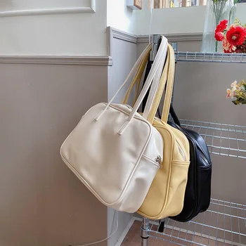 Повседневная сумка подмышками Для девочек, большая вместительная сумка для колледжа, простая модная женская сумка-клатч для поездок в пригороды, сумка через плечо