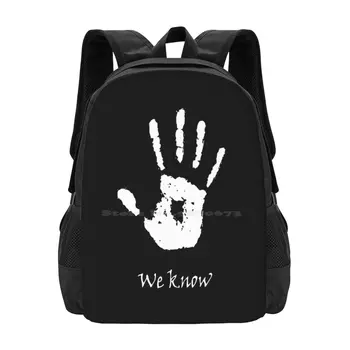 Темное Братство-мы знаем дизайн рюкзака, школьных сумок, Темное Братство, Мы знаем отпечаток руки, примечание Skyrim The Elder Scrolls