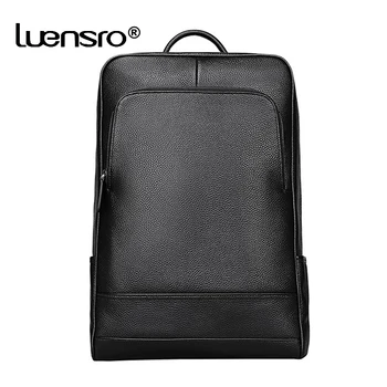 Мужской рюкзак для ноутбука из натуральной кожи, сумка для компьютера, школьные сумки, дорожные сумки большой емкости, мужской рюкзак из воловьей кожи