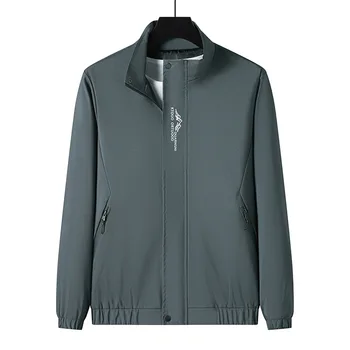 2023 Новая куртка, мужская куртка со стоячим воротником, Корейское издание, повседневная однотонная деталь, застежка-молния, текстура, мода
