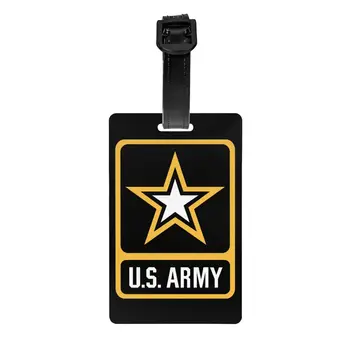 Изготовленный на заказ логотип Армии США со звездой, Багажная бирка, Защита конфиденциальности, Багажные бирки солдат Вооруженных Сил США, этикетки для дорожных сумок, чемодан