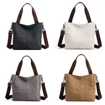 Женская холщовая сумка через плечо, женская сумка-тоут большой емкости, сумка-тоут-ранец