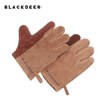 Огнезащитные изоляционные перчатки BLACKDEER из воловьей кожи, высокотемпературная теплоизоляция, не обжигающие перчатки для пикника на открытом воздухе, для кемпинга