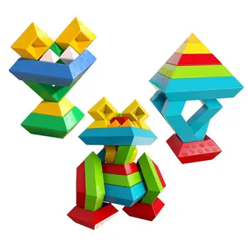 Укладка строительных блоков для малышей дошкольного возраста STEM Развивающие сенсорные игрушки Красочные Строительные блоки Укладка развивающих игрушек