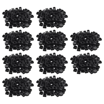 1000шт пластиковых квадратных трубчатых вставок, заглушки 20 мм X 20 мм черного цвета