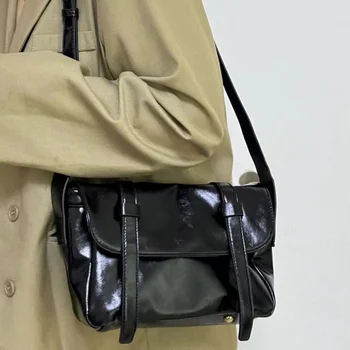 Однотонная женская сумка через плечо, модные женские сумки-мессенджеры для поездок на работу, повседневная женская маленькая сумка-тоут из искусственной кожи, сумки-тоут-портмоне