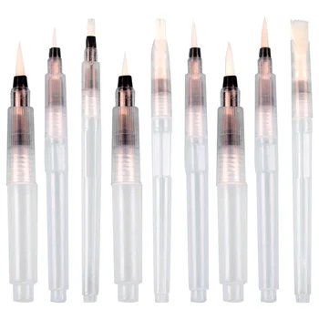 9шт Набор акварельных ручек для рисования акварельными ручками, маркеры для рисования кистями для начинающих (120 мм, плоские кисти с зубчатым наконечником)