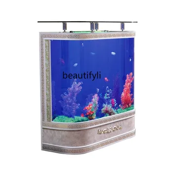 Европейский аквариум с рыбками, Маленький Экологический Стеклянный Напольный фильтр для воды, Большой Донный фильтр, Рыбный глобус