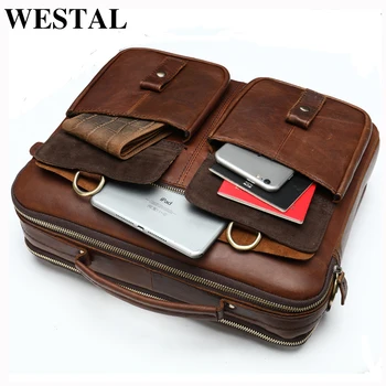 WESTAL сумка мужская кожаная мужской портфель сумка для ноутбука кожаные офисные сумки для мужских документов деловой портфель сумка