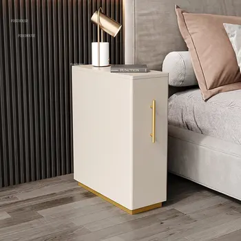 скандинавская роскошь, узкий шкаф, тумбочки для спальни, дизайнерский мини-шкаф для хранения, современные простые прикроватные тумбочки для дома Z