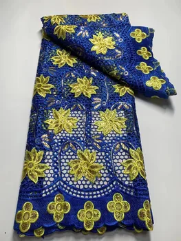 Высококачественный Гипюровый шнур, Нигерийская кружевная ткань с пайетками 2023, Дубайское швейцарское кружево с вышивкой для пошива вечернего свадебного платья A02