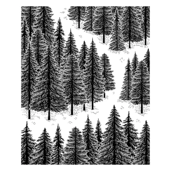 Mangocraft Штампы для резки природы Зимнего Соснового леса Прозрачный штамп Металлические штампы для скрапбукинга своими руками Силиконовый штамп для открыток, альбомов и декора