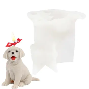 Силиконовая форма для мыла для собак, Антипригарные и гибкие формы для изготовления свечей Для 3D-собак, силиконовая форма для свечей, изготовленная вручную.