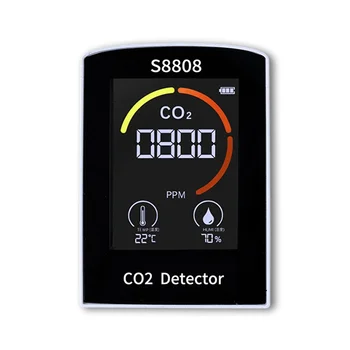 Цифровой измеритель CO2 4-В-1 Измеряет влажность углекислого газа, температуру, датчик TVOC, тестер, Монитор качества воздуха CO2, детектор