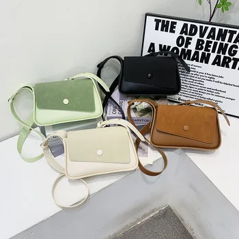 Женская сумка-мессенджер, квадратные сумки, простая женская сумка через плечо для телефона, сумка с клапаном, высококачественная женская сумка через плечо из искусственной кожи для женщин