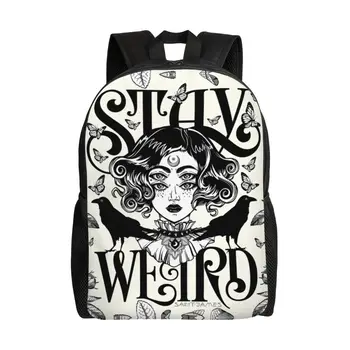 Персонализированный рюкзак Stay Weird для женщин и мужчин, базовая сумка для книг для школы, колледжа, сумки для ведьм на Хэллоуин