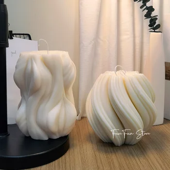 3D Вращающийся шар с несколькими волнами, Силиконовая форма для свечей, Гипсовая форма для ароматерапии 