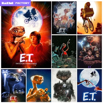 Алмазная живопись Мультфильм E.T Дополнительный плакат 5D DIY Набор для алмазной вышивки Подарок для домашнего декора