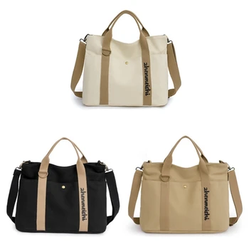 Легкая и практичная холщовая сумка-тоут для женщин, сумка через плечо для покупок, работы и учебы