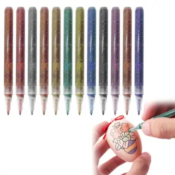 Ручки с блестящими красками, блестящие ручки для рисования, блестящий маркер на водной основе для поздравительных открыток, художественная графика, наскальная живопись