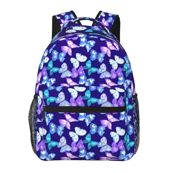 Фиолетовый рюкзак с бабочкой, рюкзаки для отдыха с животным принтом, подростковые велосипедные мягкие школьные сумки, дизайнерский рюкзак