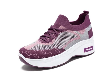 Женская фиолетовая повседневная обувь осенние спортивные кроссовки для ходьбы