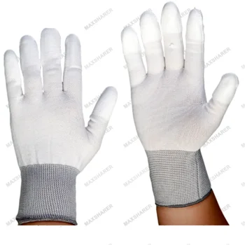 10 пар белых, зеленых, серых перчаток для чистых помещений Industria с нейлоновым покрытием для пальцев