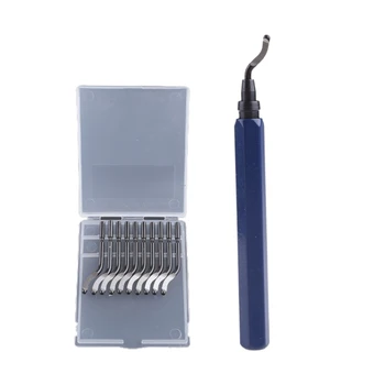 Режущий инструмент для снятия металлических заусенцев с ручкой с 10 шт.