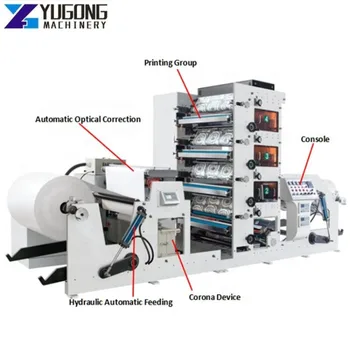 Автоматическая машина для печати бумажных стаканчиков Флексографский печатный станок Флексографская печатная машина 6-цветной высекающий принтер
