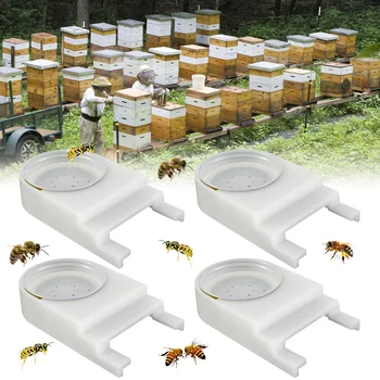 Новая 4шт Кормушка для пчел Входная кормушка для ульев Многоразовые Пластиковые Кормушки для медоносных пчел Съемная Входная дверь Пчелиного ящика Вода Сахар