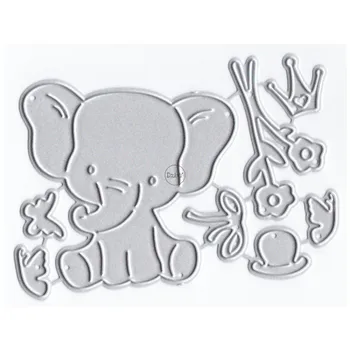 DzIxY Elephant Flowers Штампы для Резки Металла для Изготовления Открыток Наборы Штампов Для Тиснения Бумаги Альбомные Поделки 2023 Новые Шаблоны Трафареты