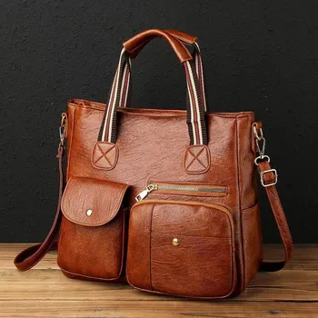 Женская сумка, женская сумка через плечо, модный кошелек, винтажная кожаная сумка, сумка большой емкости, наклонная сумка через плечо, мамина сумка