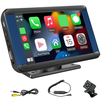 7-дюймовый Беспроводной автомобильный радиоприемник Carplay Android Auto, совместимый с Bluetooth, FM-радио, встроенный динамик MP5-плеер Mirrorlink WiFi 2.4 G / 5G