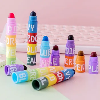 Маркер-маркер 6 цветов в 1 Сменные цветные маркеры Флуоресцентная ручка Ручки для рисования граффити Канцелярские принадлежности Kawaii