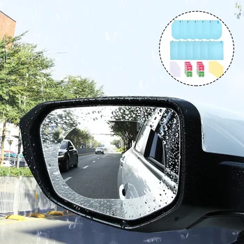 6 Комплектов зеркальной пленки, Автоматическая защита заднего вида, Прозрачные наклейки, Автоматический автомобильный Непромокаемый Противотуманный Наностеклоподъемник, автомобильные гаджеты для тонировки окон