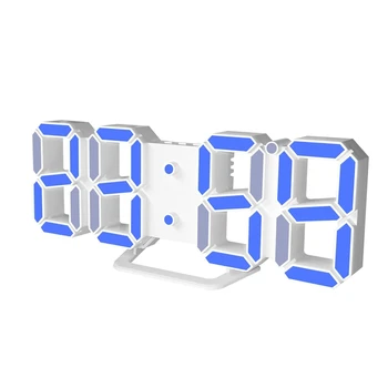 3D цифровой будильник Современный светодиодный настенный стол 12/24 часа для отображения времени и даты Nightli E65B