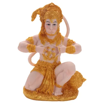 Золотая Статуя Ханумана Скульптура Индийского Лорда Коллекция Индийских Статуэток Идол Мурти Пуджа Скульптура для Декора Орнамент