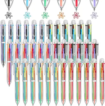 150 Шт Разноцветные Шариковые Ручки 0,5 Мм 6 Цветов Прозрачные Разноцветные Выдвижные Шариковые Ручки Офисные Школьные Принадлежности