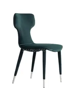 Технологичный тканевый обеденный стул Итальянский Минималистичный Легкий Роскошный Мягкий стул-мешок Для ресторана Home Современный минималистичный Темно-зеленый